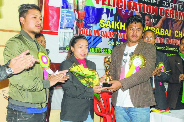 Weightlifter Saikhom Mirabai Chanu felicitated