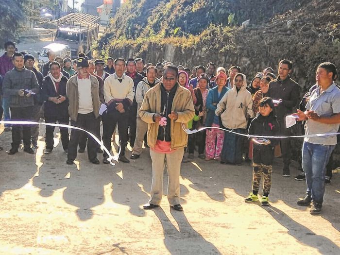 Ukhrul denizens cement Major Bob Khathing Road