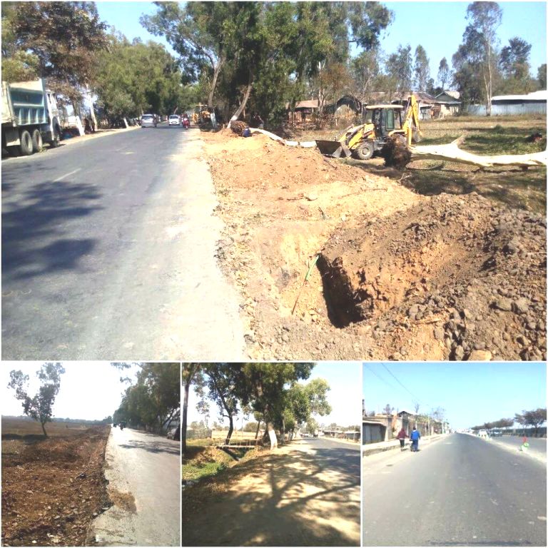 Cutting of trees begins for road widening works