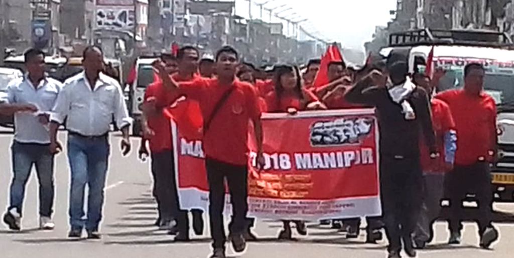Voice of proletarians fill the air as 100s join May Day march in Tiddim road