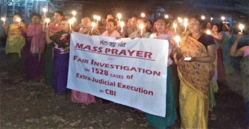 Candle light Prayer organised for justice to 1528 cases of fake encounter victims