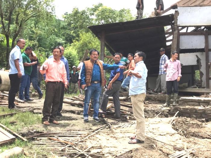 Minister Kayisii visits landslide-affected Thonglang in Kangpokpi District