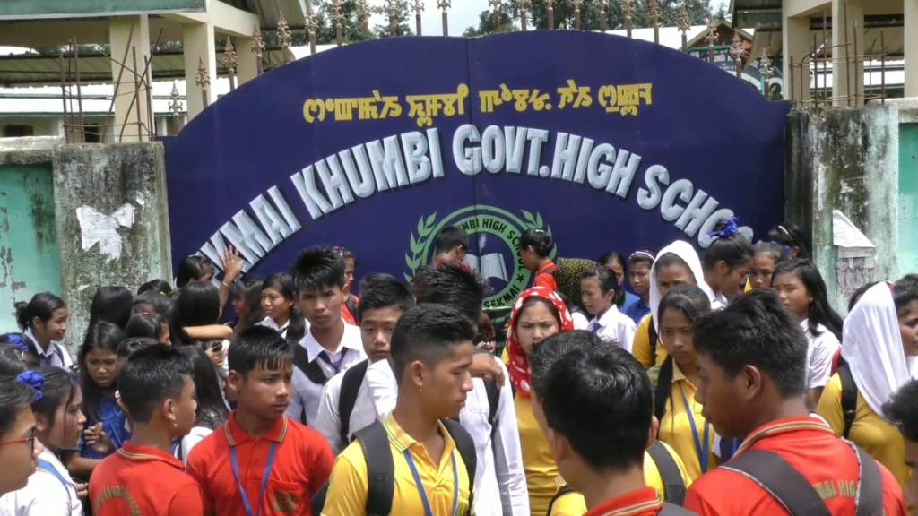 Students lock Sekmai Khumbi High School gate