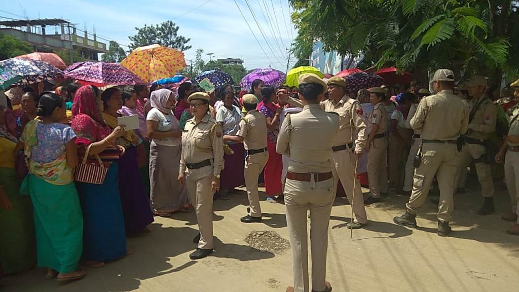 Thoubal Keithel vendor ladies stage rally against the Chairperson of TMC
