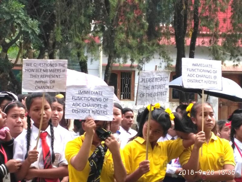 Students take out Mass Rally against discrimination to the people of Chandel District by state government