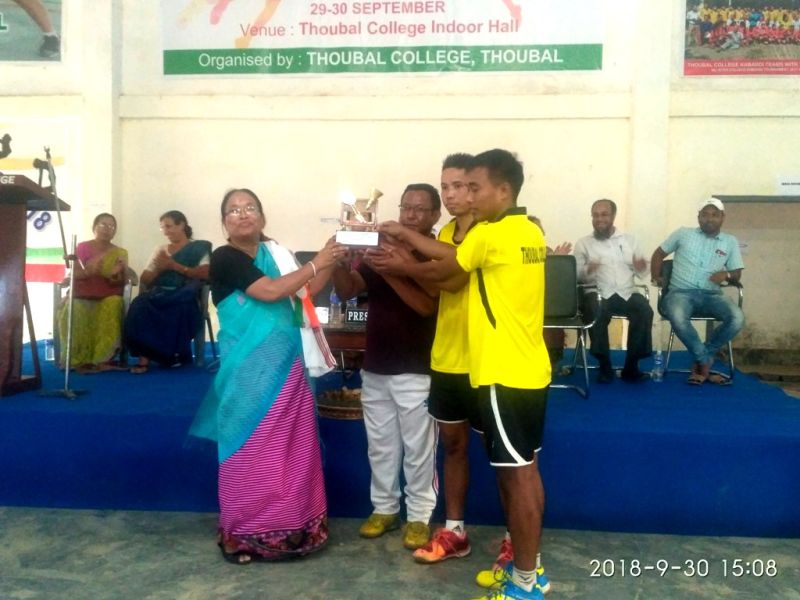 Thoubal College Team wins Inter College Badminton Championship