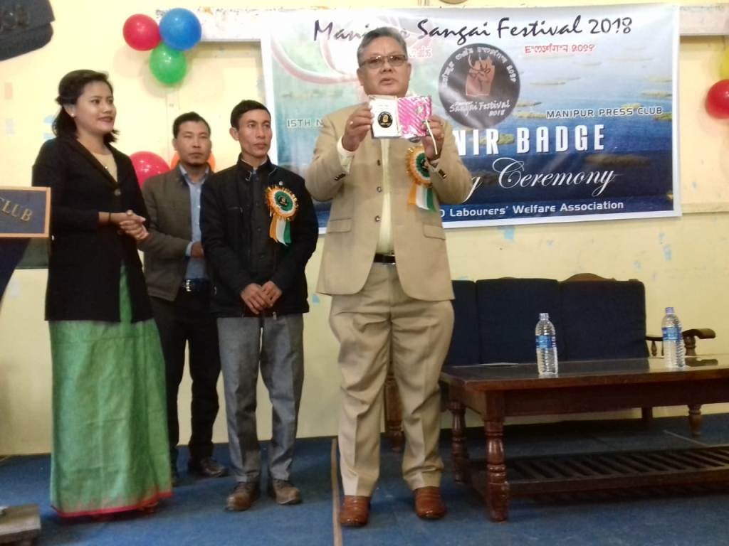 K Shyam launches The Sangai Festival Souvenir Badge