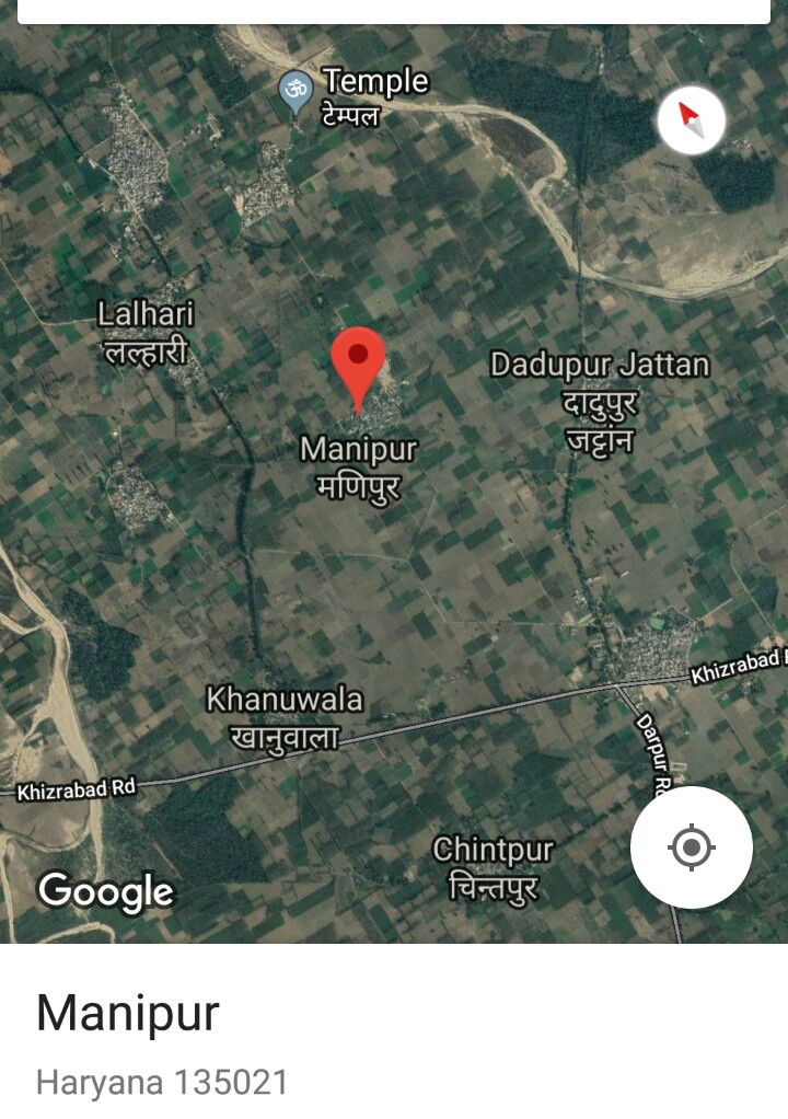 Occurance of the name 'Manipur' in places in India as seen from Google maps  :: May 2018