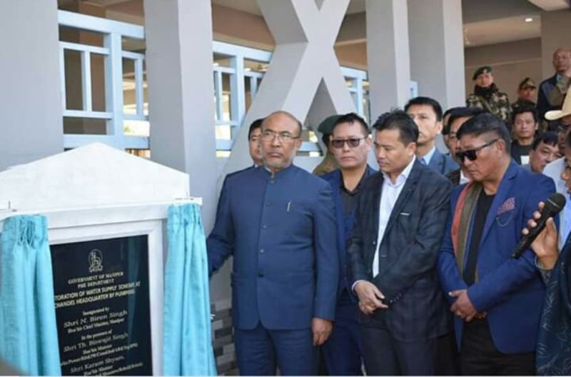 CM inaugurates, market shed, hostel; lays foundation stones for Hostels at Chandel