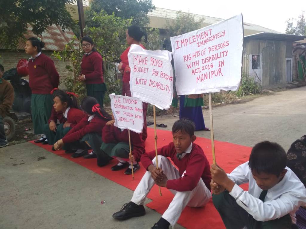 Differently abled students and parents blocked road over govt failures