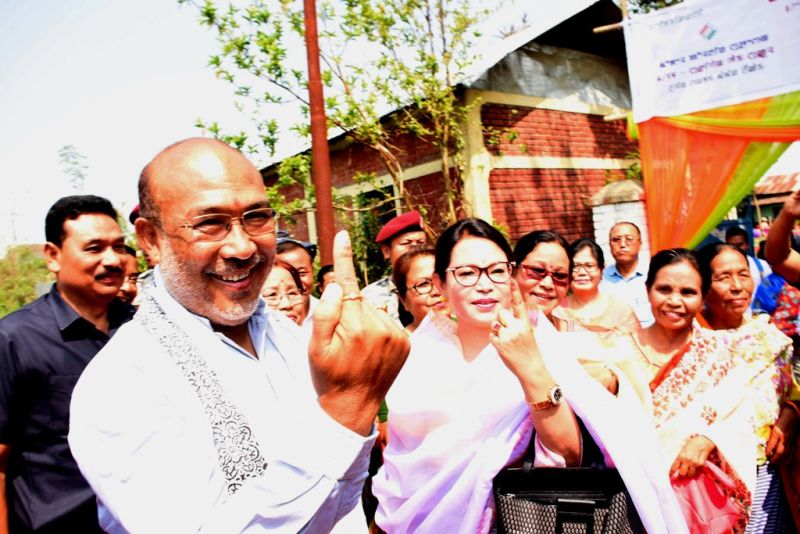 Inner Manipur Parliamentary constituency Votinng : CM N Biren