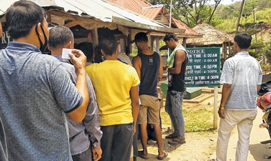  Vehicles travelling from Imphal are registered in an entry book of Assam Rifles at Tengnoupal where they are issued tokens