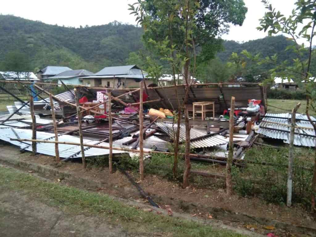the destruction by thunderstorm at Kangpokpi