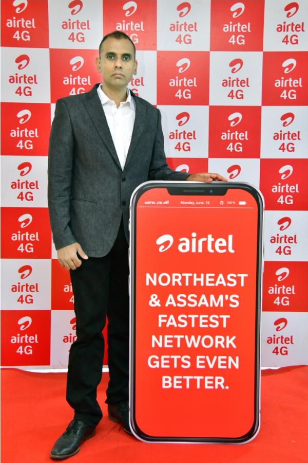  Raveendra Desai, CEO, North East and Assam, Bharti Airtel inaugurating L900 technology for better 4G experience in Assam and North Eastern states