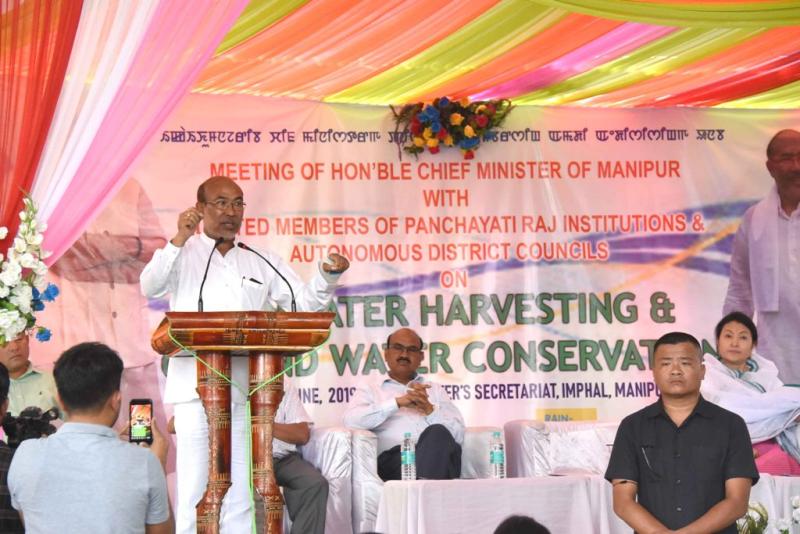 Chief Minister N Biren  appeals to conserve rain water and ground water
