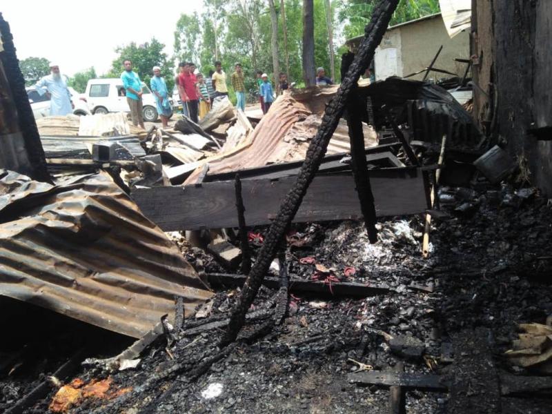7 shops 1 house gutted; property worth Crores reportedly destroyed