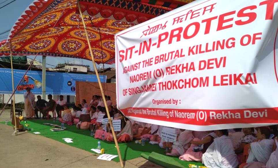 Sit-in-protest staged against the brutal killing of Naorem Rekha
