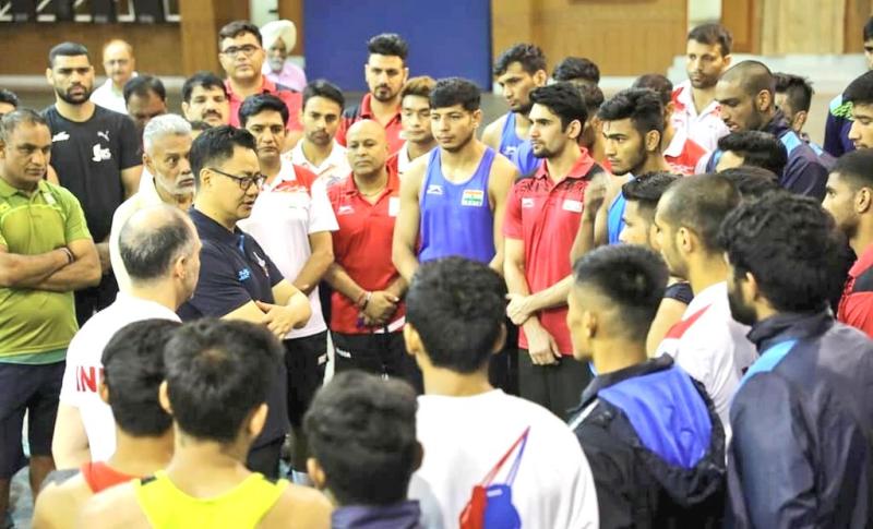 Sports Minister visits boxing camp in NIS Patiala