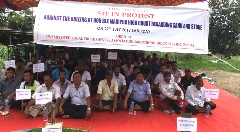 Sit-in- protest staged against HC ruling of sand and stone mine