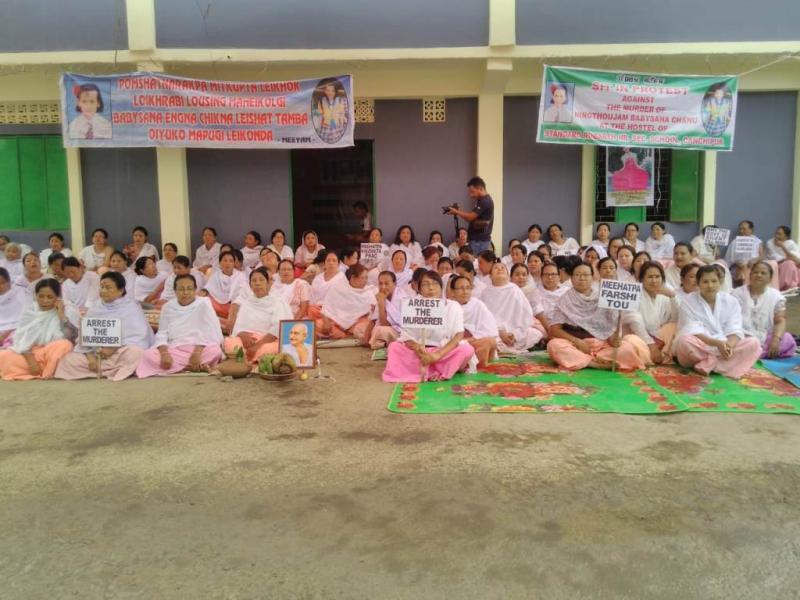Relay hunger strike demanding justice for Babysana at Thangmeiband