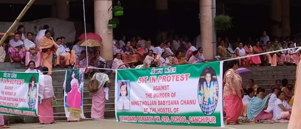 Imphal saw mass sit-in-protest for Babysana