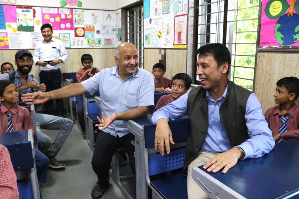 Manipur Education Minister Thokchom Radheshyam visiting government schools at New Delhi