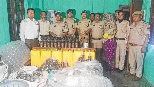 Liquor manufacturing unit busted at Thoubal Athokpam
