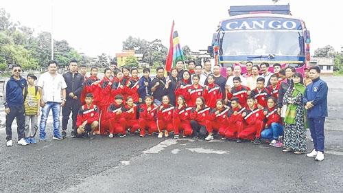 State Wushu team leave Imphal for National C'ship