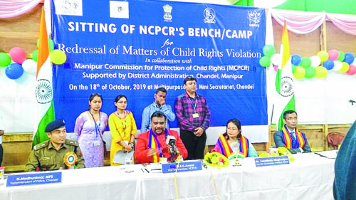 Sitting of NCPCR's Bench/Camp for redressal of matters related to child rights violation held at Chandel