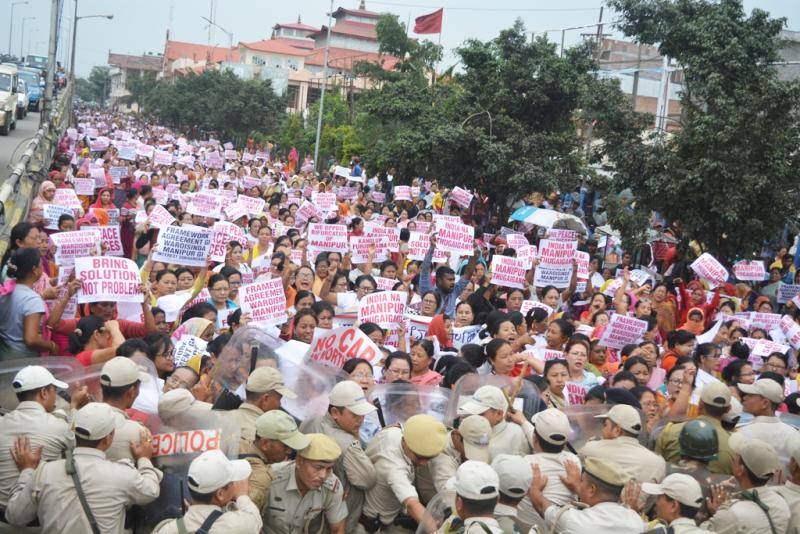 Thousands of women came out in the street of Imphal and threatens serious consequences