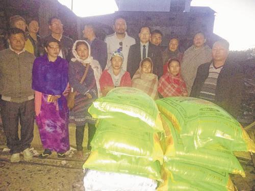 Relief materials distributed to fire victims of Ukhrul