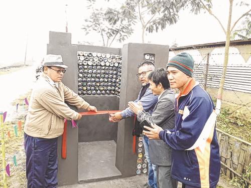  Likmabam Binodkumar constructs public urinal using plastic waste 