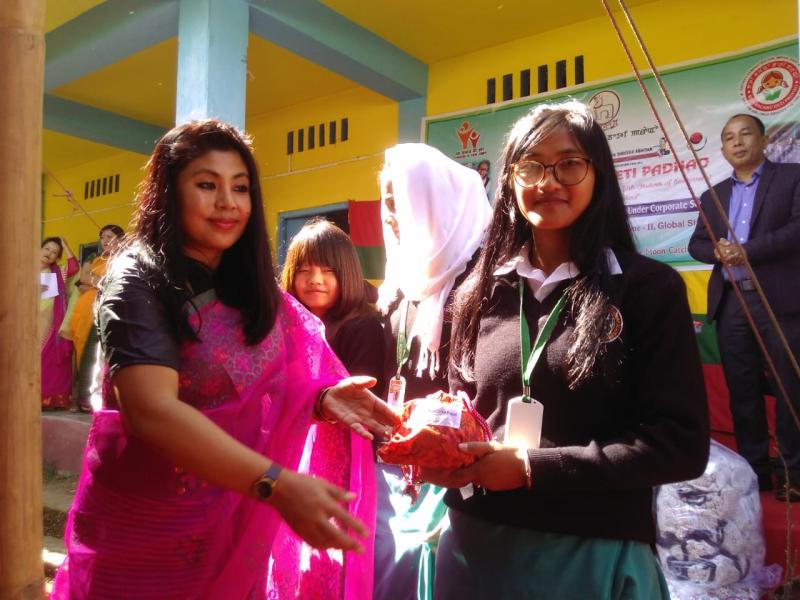 Imphal East district administration distributes around 1000 re-usable sanitary pad to girl students