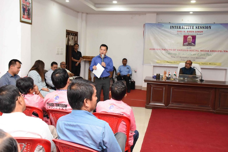 Interaction with Social Media Groups/Pages at CM Bungalow, Imphal :: 2nd November 2019