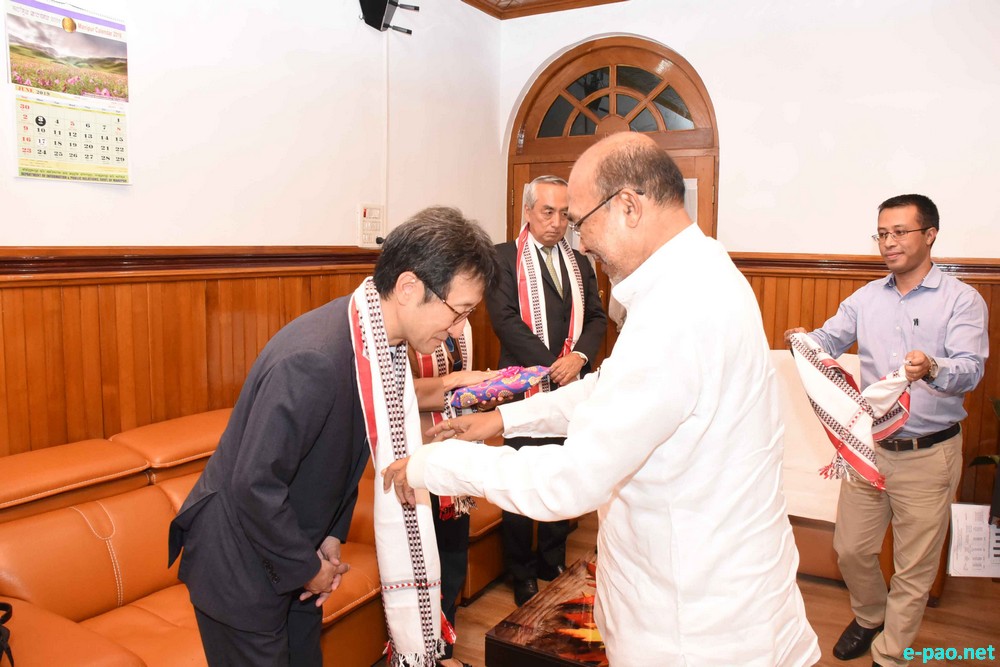 Ambassador of Japan to India, Kenji Hiramatsu meet with CM Manipur, N Biren Singh at CM Office, Imphal :: 21 June 2019