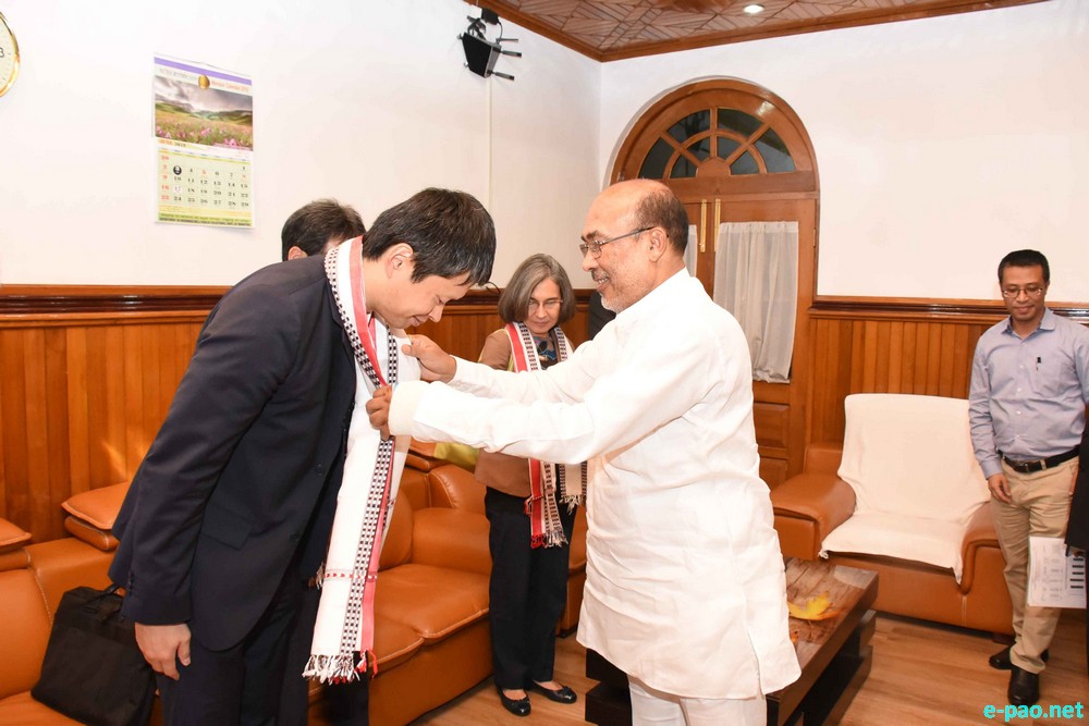 Ambassador of Japan to India, Kenji Hiramatsu meet with CM Manipur, N Biren Singh at CM Office, Imphal :: 21 June 2019
