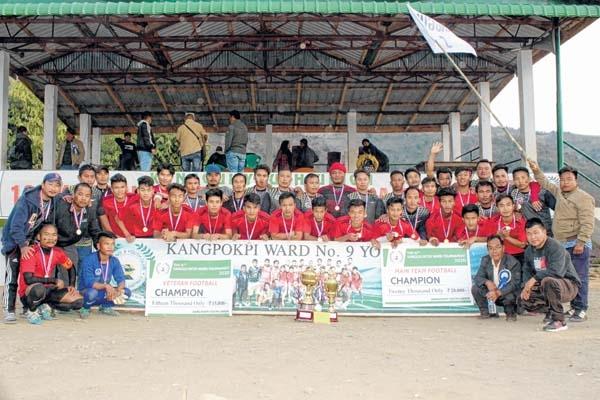 Kangpokpi Ward No 9 lift Veteran, Main football champions trophies