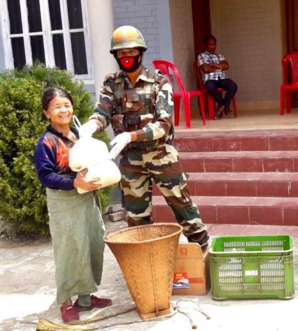 Assam Rifles distributes essential items to villagers