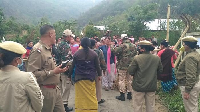 Tension erupts at Mantripukhri area after Forest Dept authority evicted encroachers