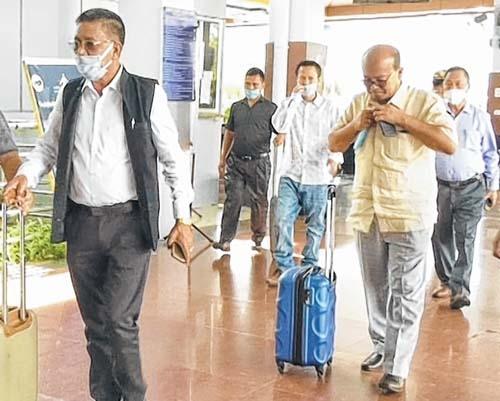 Biren, ex-Cong MLAs leave for Delhi