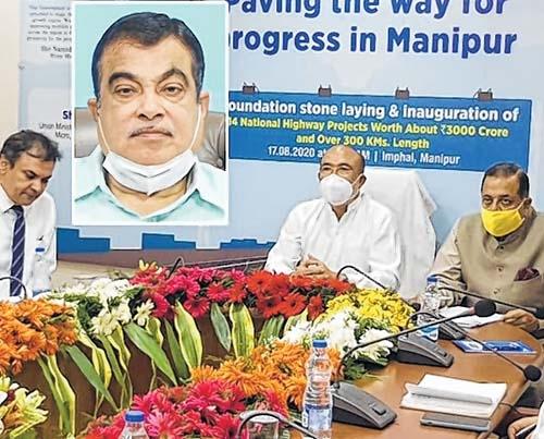 Foundation stone of Rs 3,000 Cr highway projects in Manipur laid
