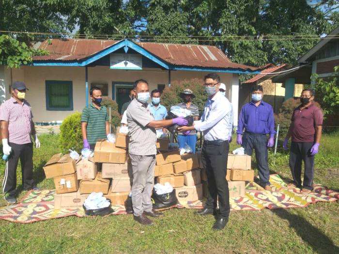 Sanitizers facemasks and medicines  distributed