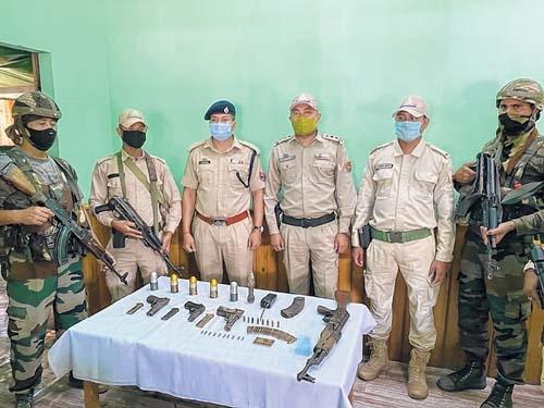 Combined team recovers arms and ammunition