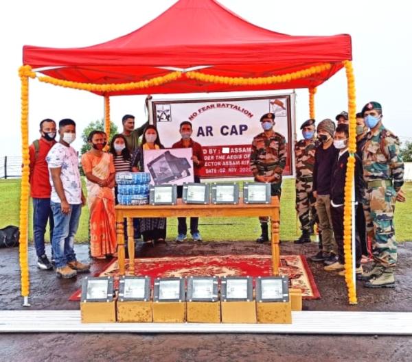 Assam Rifles provides solar power lights