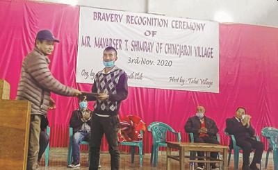 Ukhrul youth 'Mayerser' feted for bravery