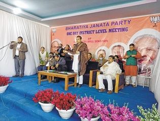 Sambit Patra visits Senapati, interacts with BJP workers