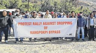 Dropping Kangpokpi Bypass protested