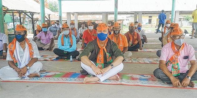 BJP Mandals stage sit-in protests across many places