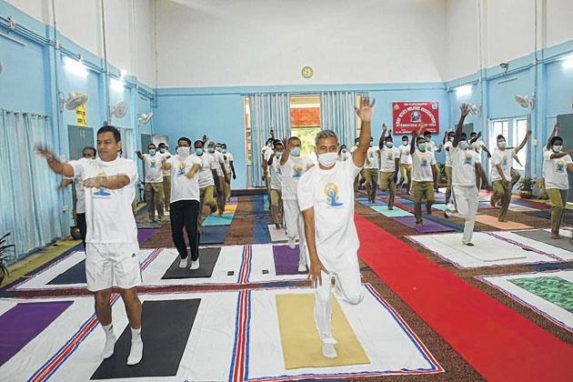 Security forces observe 'International Yoga Day'