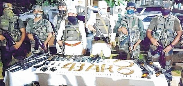Huge cache of arms, ammos seized